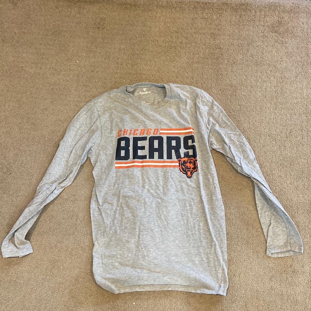 Fanatics Chicago Bears Long-Sleeve Gray T-Shirt (Size M)